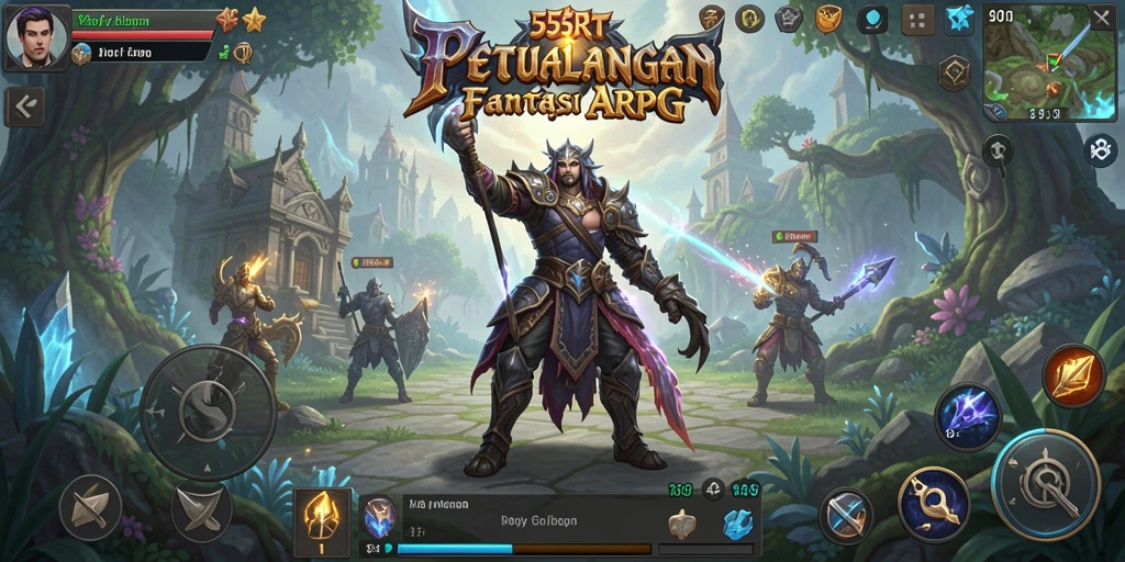 Menampilkan aksi pertarungan seru dalam 55RT di dunia ARPG.