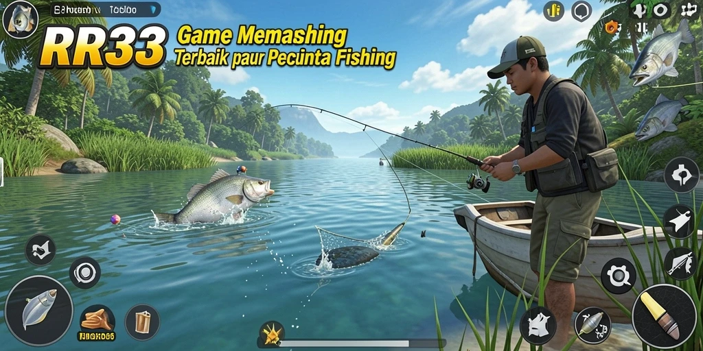 Tampilan screenshot gameplay memancing di RR33 yang menakjubkan dan realistis.